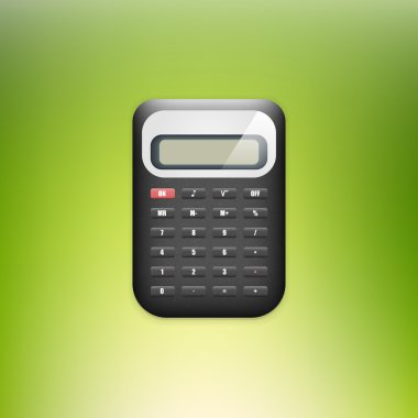 Vector calculator on green background clipart
