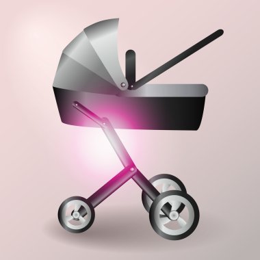Baby stroller vector illustration clipart