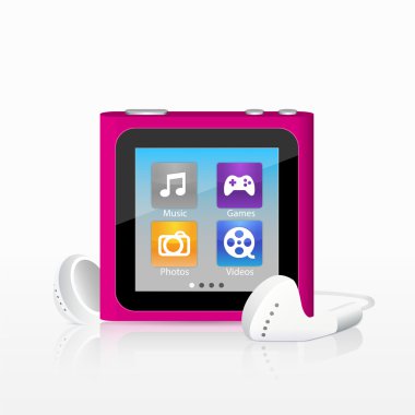 Vector illustration of mp3 player clipart