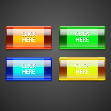 Vector set of colorful buttons. clipart