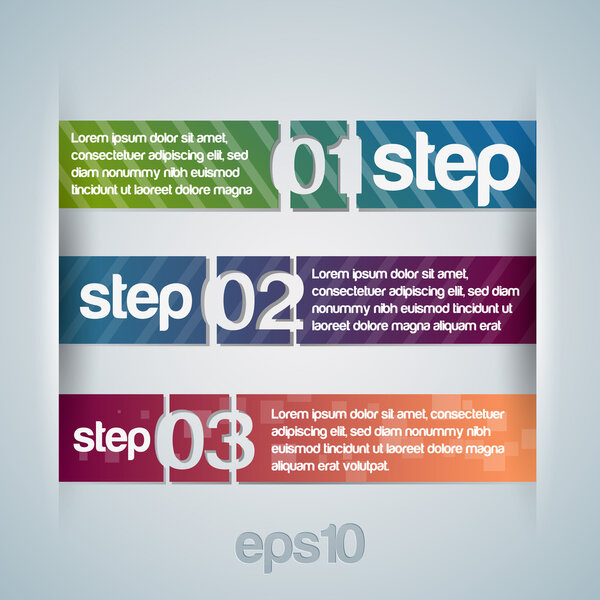 Numbered banners. Vector illustration.