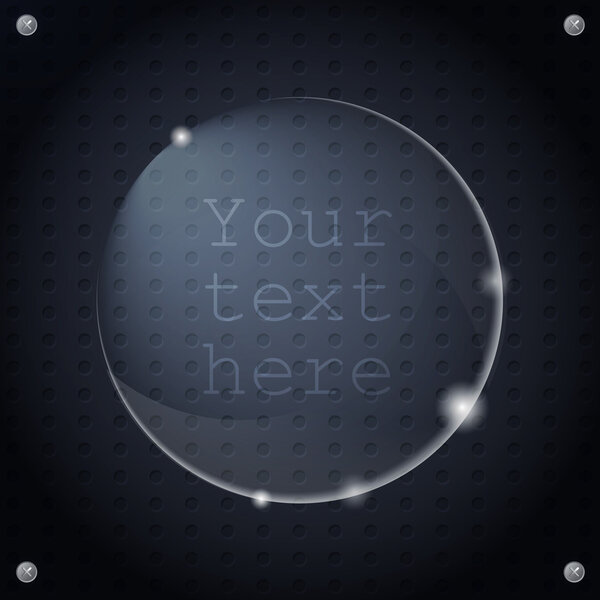 векторная иллюстрация стеклянной кнопки.