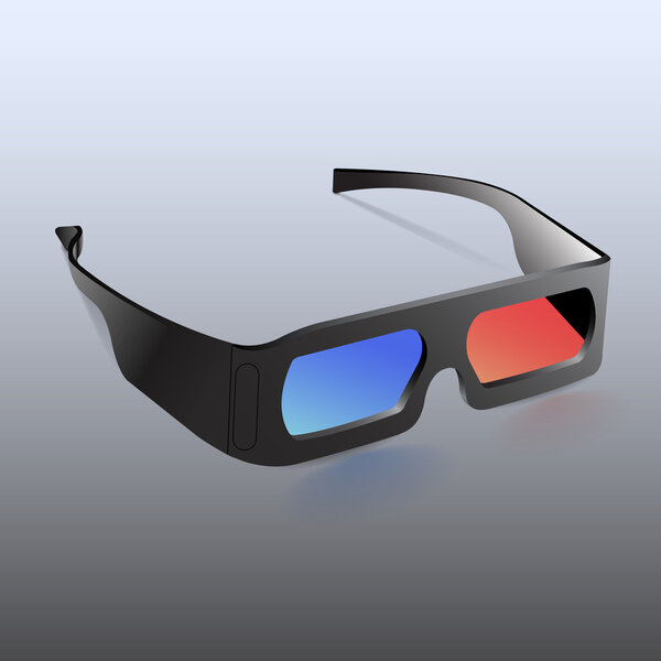 Vector illustration of 3d glasses isolated