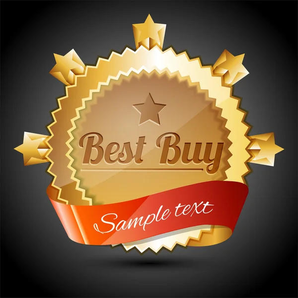 Vector Golden Sale Badge Best Buy — Stock Vector