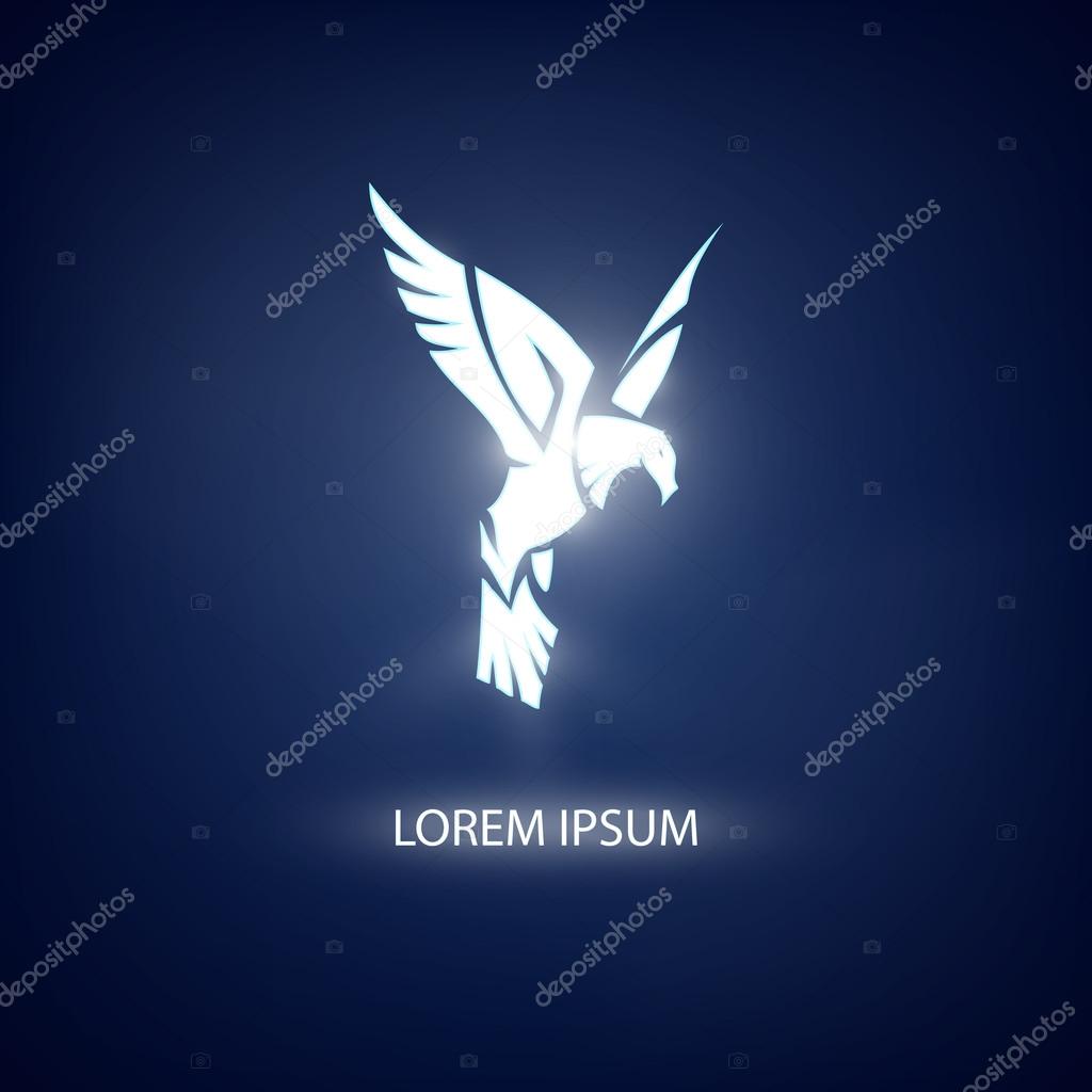 Eagle symbol on blue background for mascot or emblem design