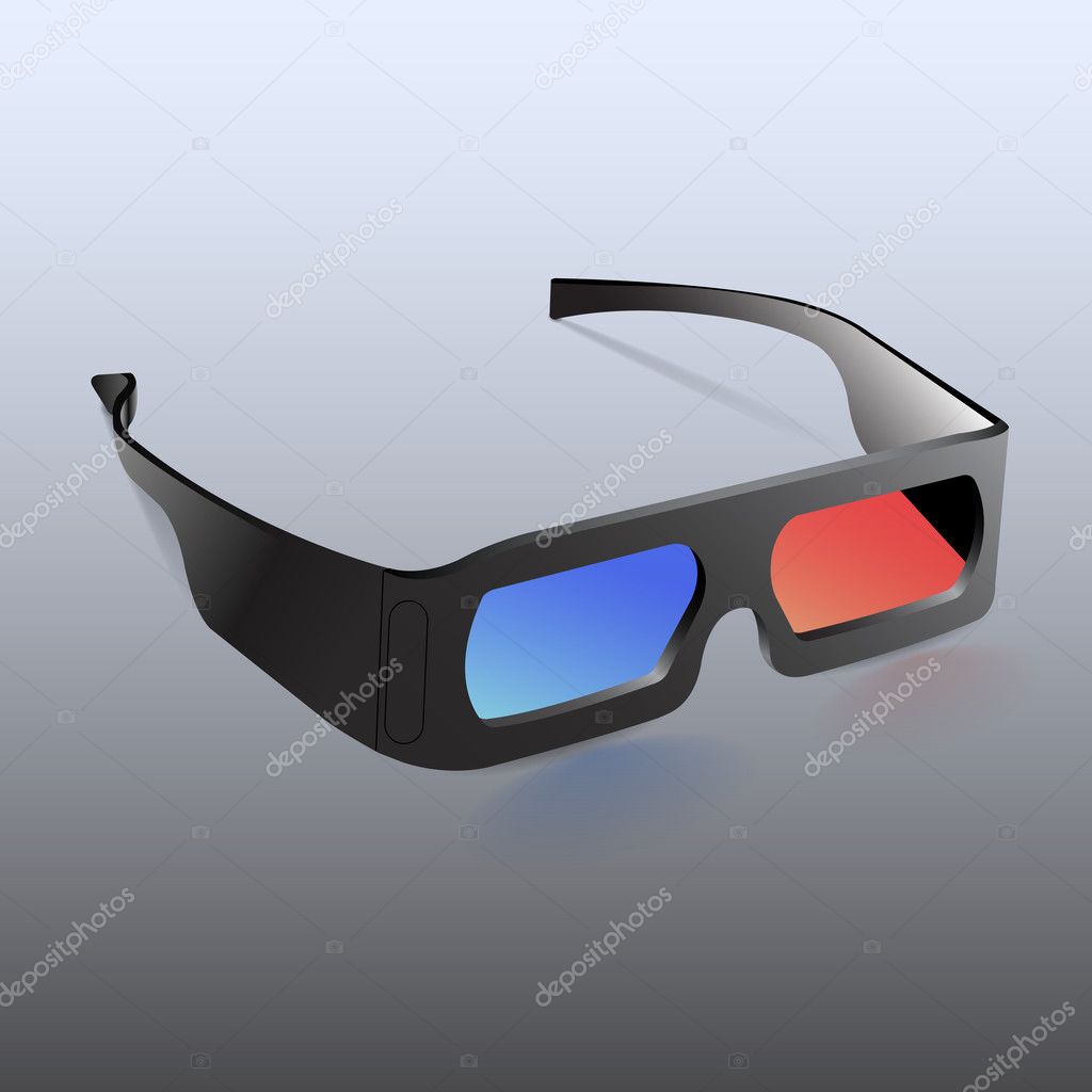 Vector illustration of 3d glasses isolated