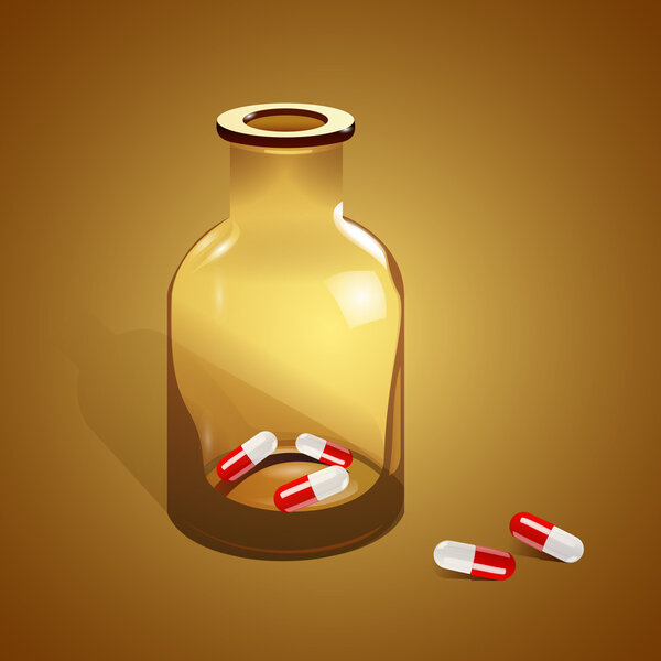 Jar with pills, Vector illustration