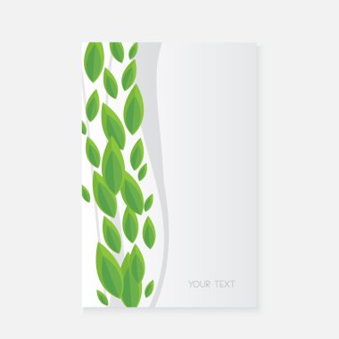 Vector banner with green leaves clipart
