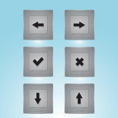 Vector web buttons with navigations icon clipart