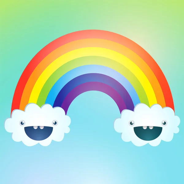 Vektor Symbol Für Regenbogen Und Wolken Himmel — Stockvektor