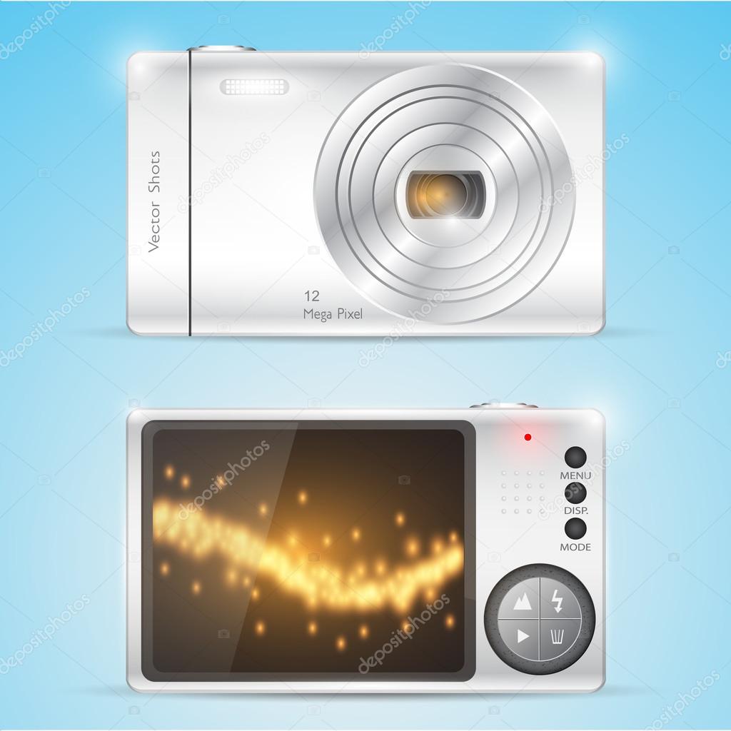 Digital compact photo camera. Vector