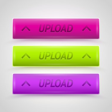 Parlak Upload düğmeler, vektör tasarımı