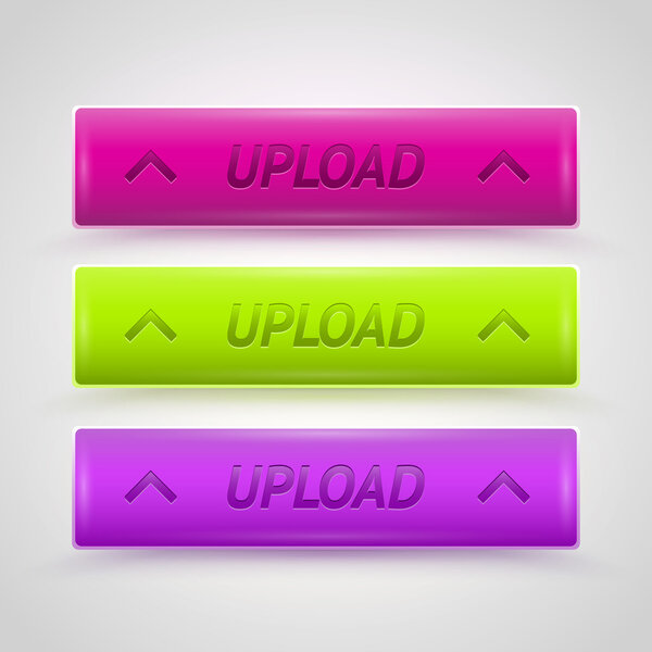 Glossy Upload Buttons, vector design