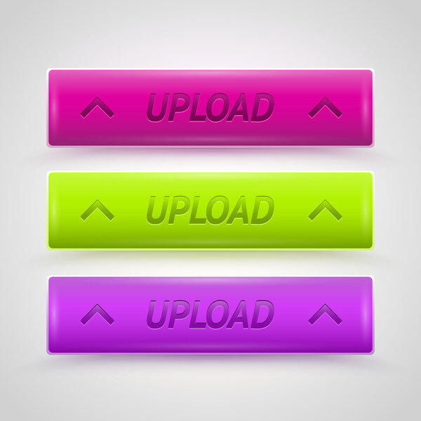 Glossy Upload Buttons, vector design
