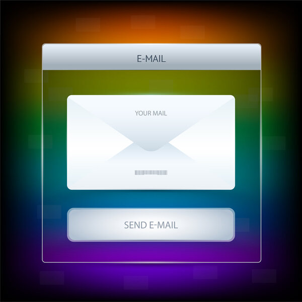 Кнопка иконки электронной почты. Векторная иллюстрация
