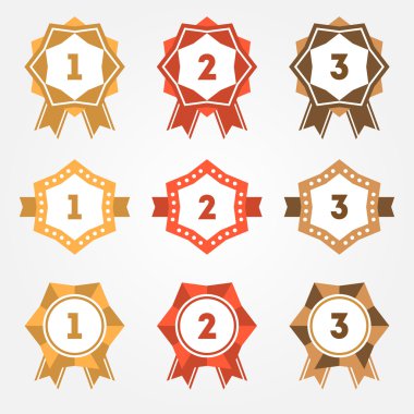 Set of vector retro ranking badges clipart