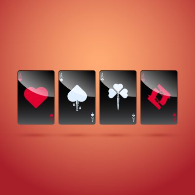 cam poker Aslar. vektör çizim.