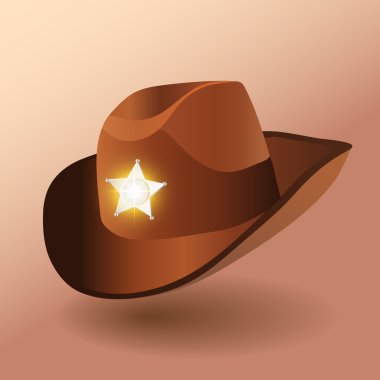 Şerif'in deri şapka. Vektör çizim