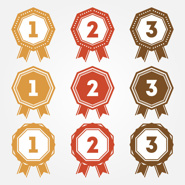 Set of vector retro ranking badges