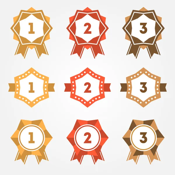 Set Vector Retro Ranking Badges — Stock Vector