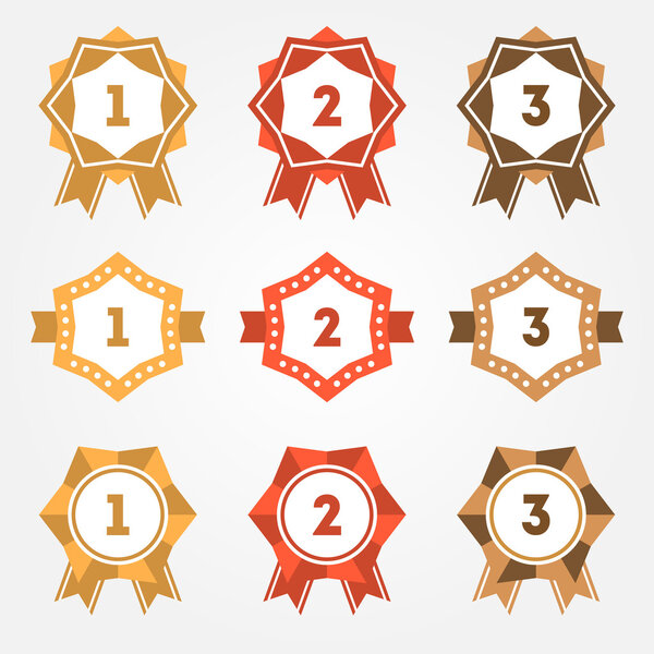 Set of vector retro ranking badges