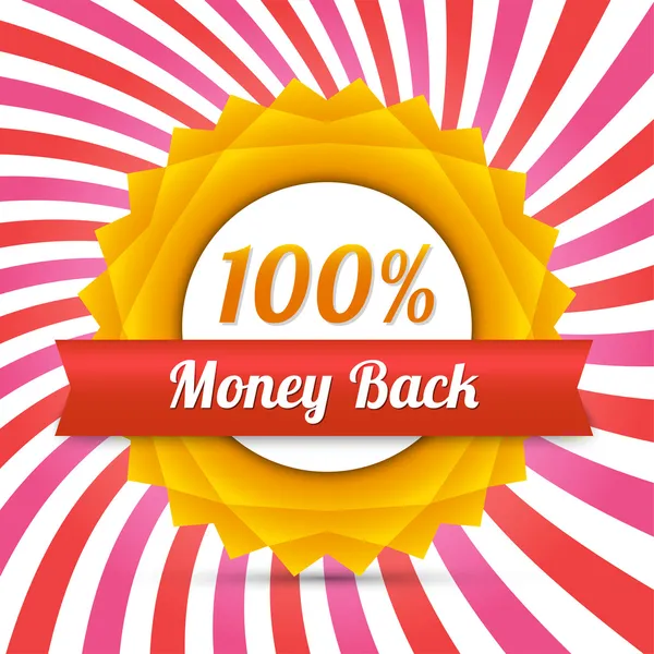 Vector Money Back Label — Stock Vector