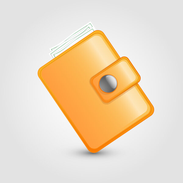 векторная иллюстрация кожаного кошелька
