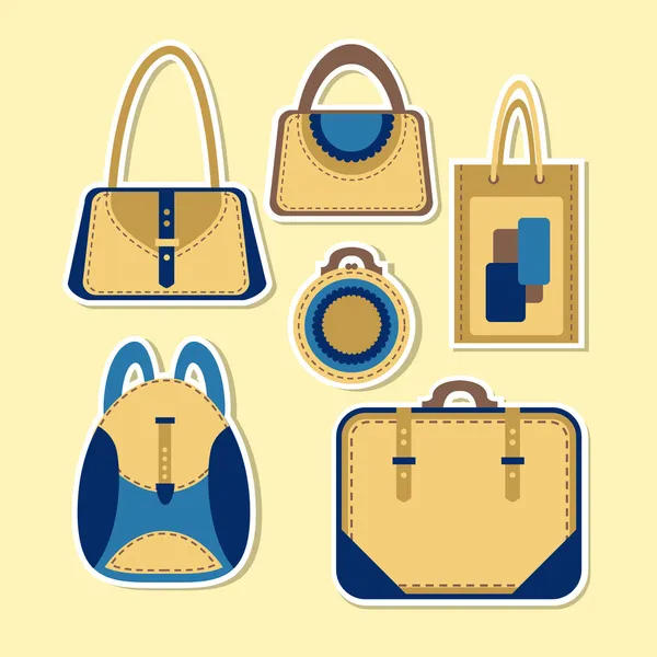 Cartoon Woman Bag Vector Set — Stock Vector