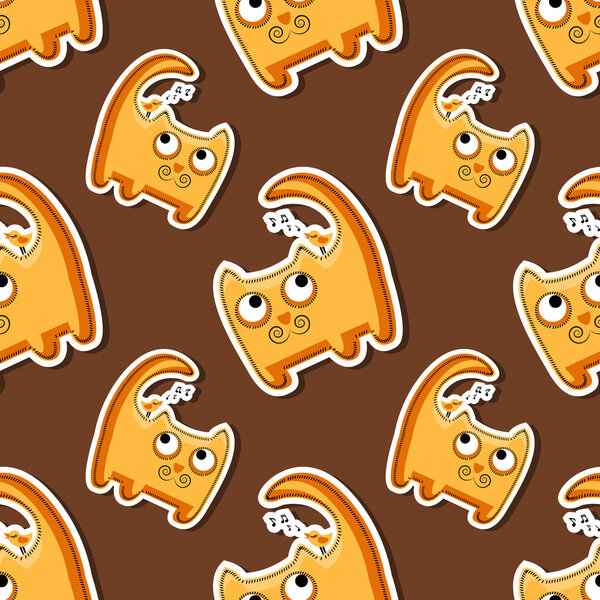 Vector seamless pattern with cats