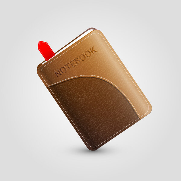 Closed dairy book. Vector.