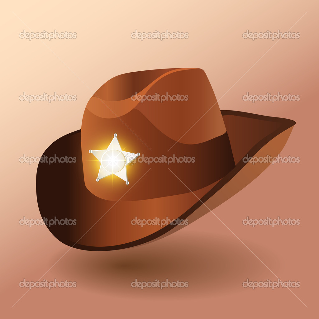 Sheriff's leather hat. Vector illustration