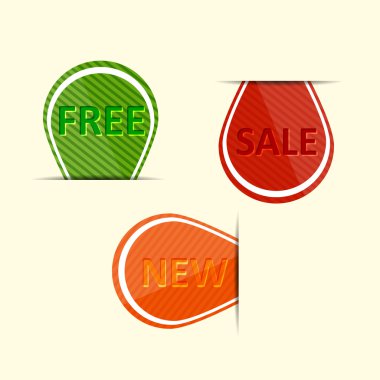 Set of labels - sale, new, free clipart
