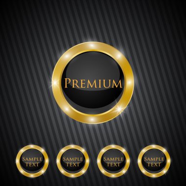 Vector premium quality golden labels clipart