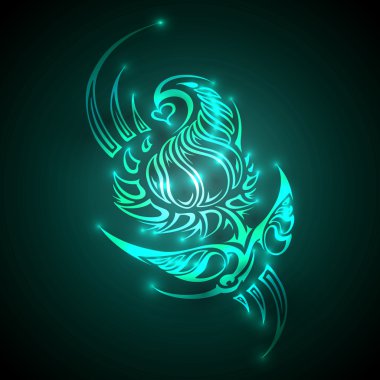 karanlık background.vector resimde üzerinde süs renkli neon