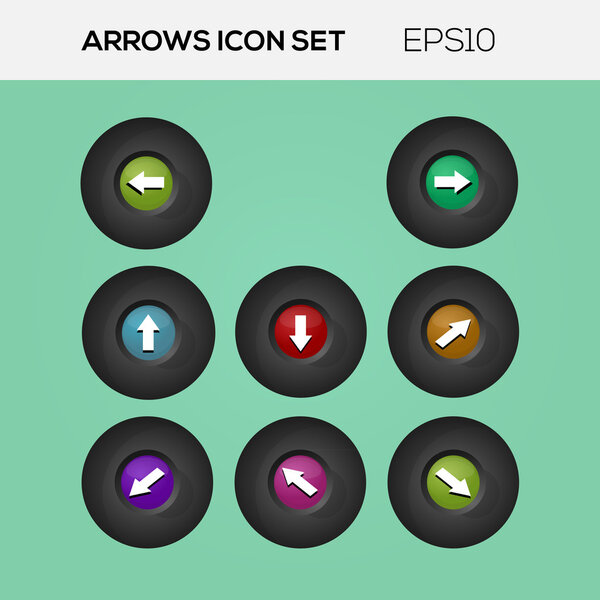 Set of arrows. Vector collection.