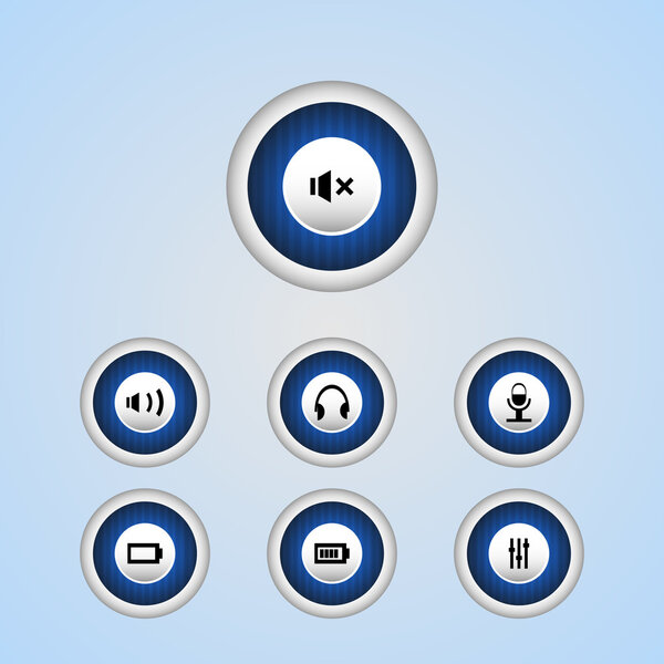 Vector media player buttons
