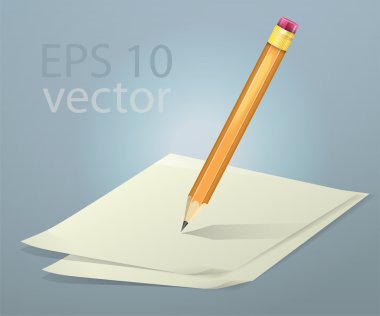 Vector papers and pencil clipart
