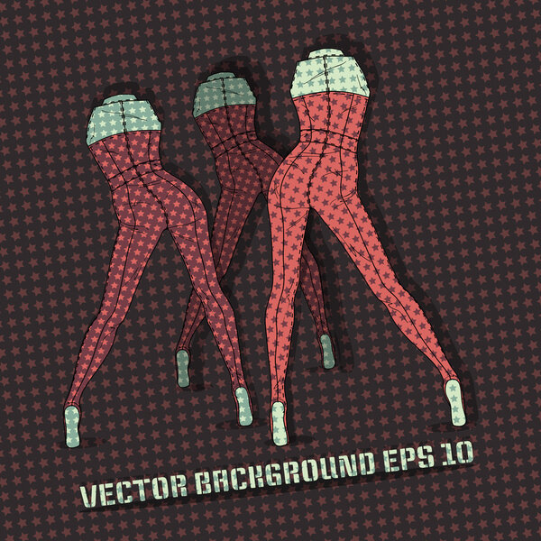 Vector background with female legs.