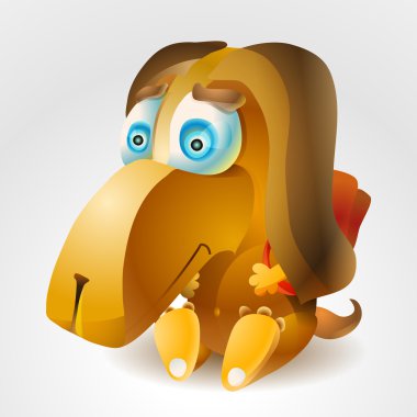 A vector illustration of cartoon dog with backpack. clipart
