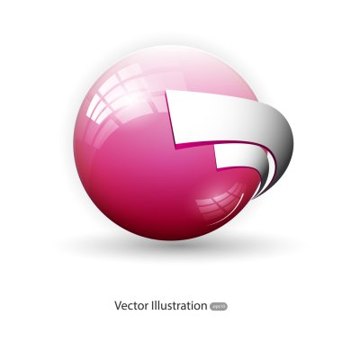 Vector background with pink sphere. clipart