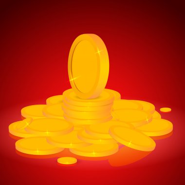 Stacks of gold coins, vector. clipart