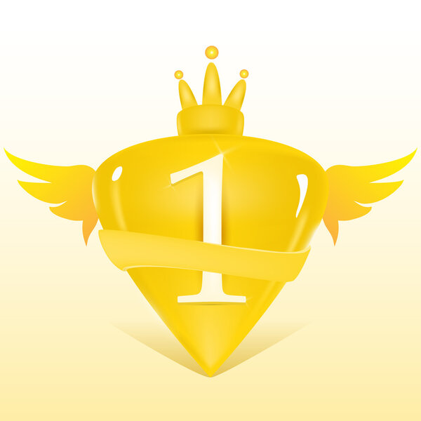 1Er Lugar Cresta Vector — Vector de stock