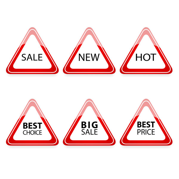 The triangle traffic sign for sale.