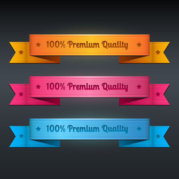 Vector ribbons collection of premium quality