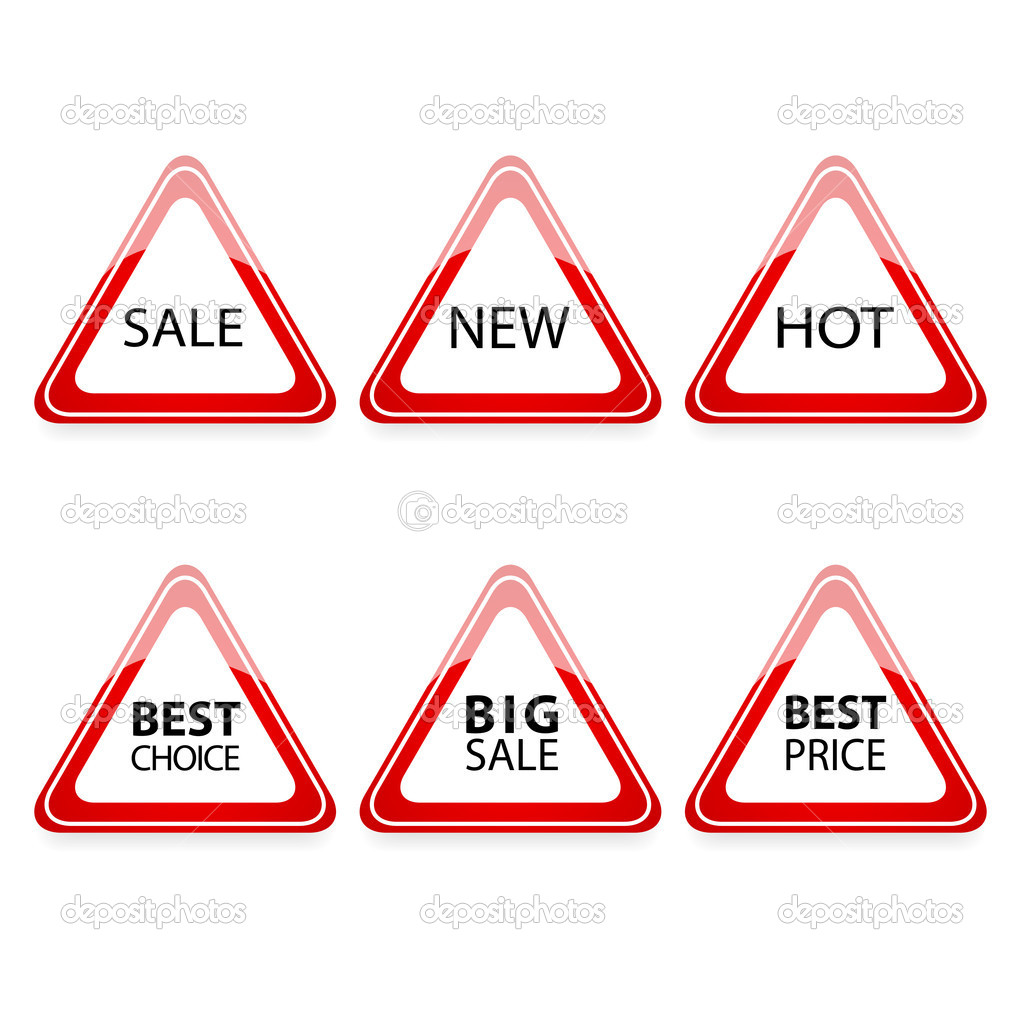 The triangle traffic sign for sale.