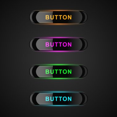 vektör renkli parlayan düğme kümesi.