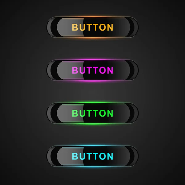 Vector Set Colored Glowing Buttons Stock Illustration