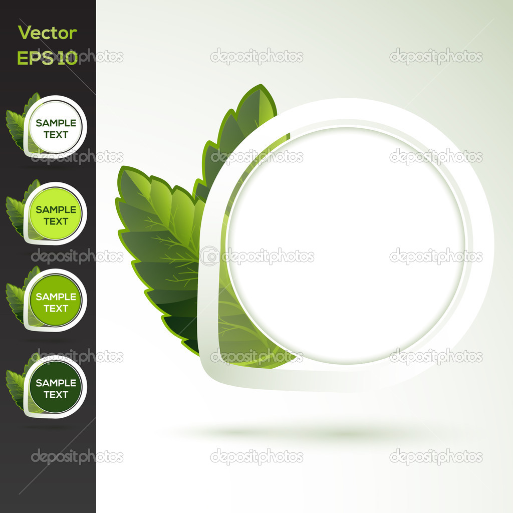 Set of vector round floral banners