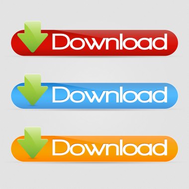 pürüzsüz vektör download düğme kümesi