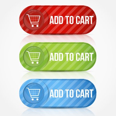 Vector shopping cart item - buy buttons clipart
